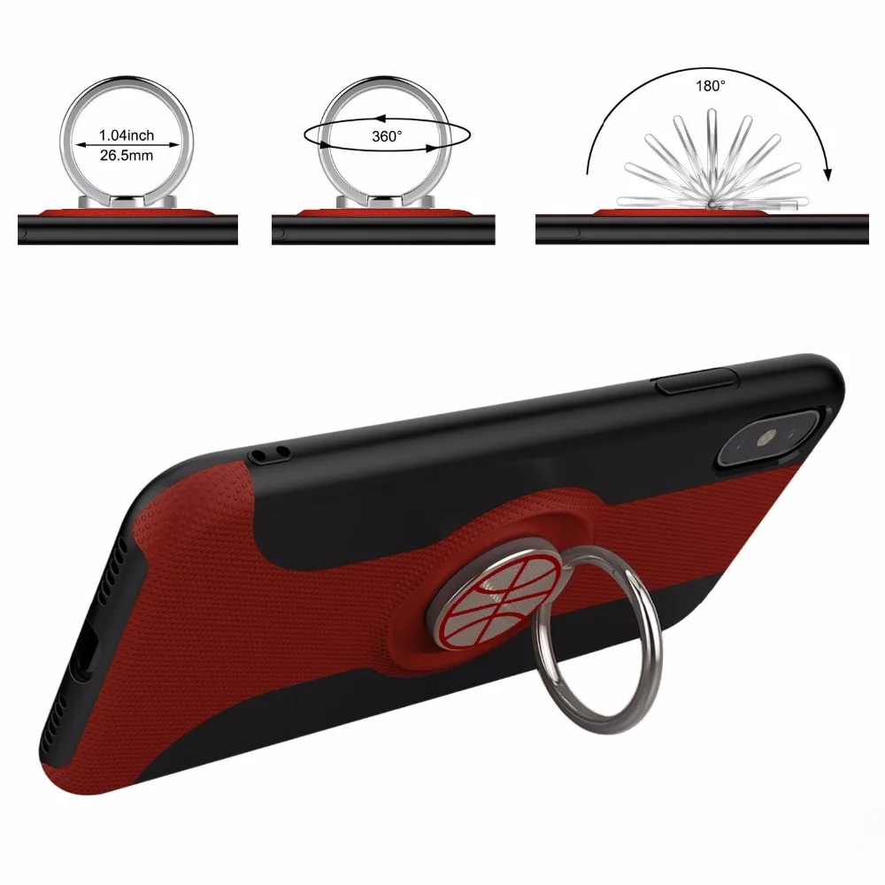 ICHECKEY Basketball Sports Phone Case for Apple Iphone 8 TPU+PC With Finger Ring 4 Colors New Style |