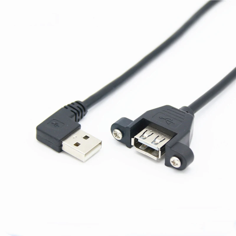 Удлинительный Кабель USB 2 0 для мужчин и женщин с винтовой панелью креплением на 90