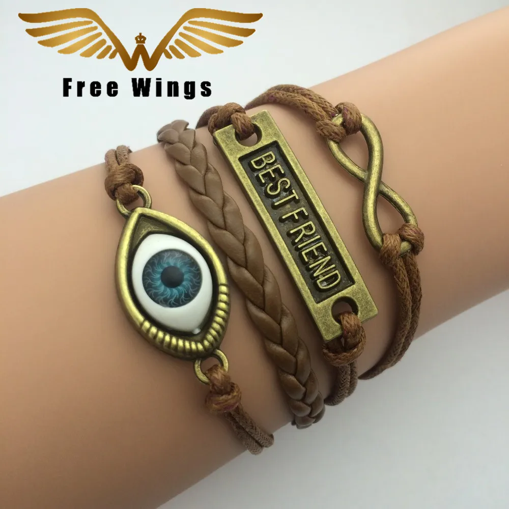 Кожаный браслет мужские ювелирные изделия браслеты для женщин Infinite Bijoux крылья Сова шнуры браслет браслеты с подвесками дропшиппинг богемные
