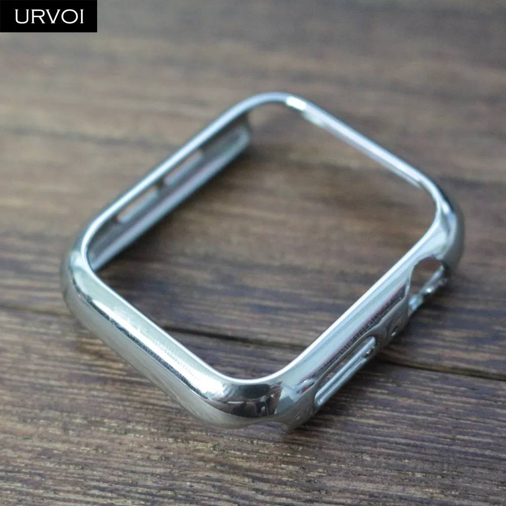 URVOI Бампер для Apple Watch серии 8 7 6 SE 54, чехол-накладка iwatch с покрытием электропластика, жесткая рамка, узкий профиль, ультратонкий.