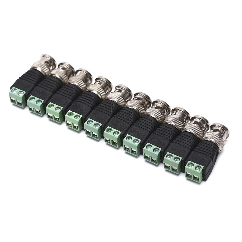 

New 10pcs Mini Coax CAT5 To Camera CCTV BNC Video Connector Adapter for POE CCTV Tester IP camera FC Security Terminal Block