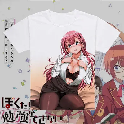 Футболка Bokutachi wa Benkyou ga Dekinai мы никогда не учимся футболка Аниме Косплей юбилега