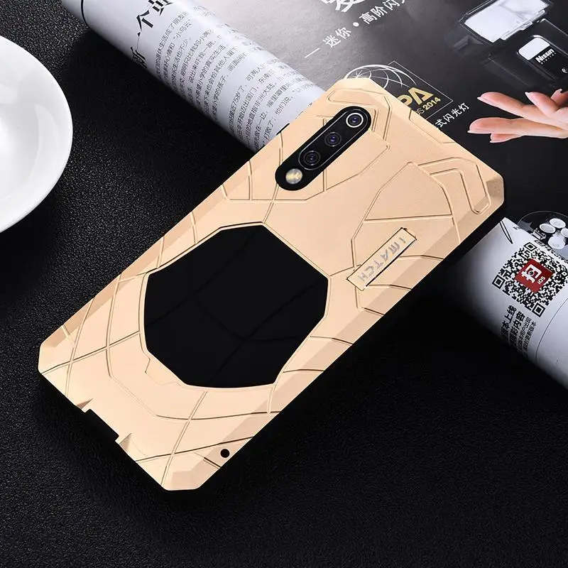 Повседневный водонепроницаемый чехол для Xiaomi mi 9, роскошный противоударный алюминиевый металлический и силиконовый чехол на заднюю панель для Xiaomi mi 9 mi 9, чехол для телефона - Цвет: Золотой