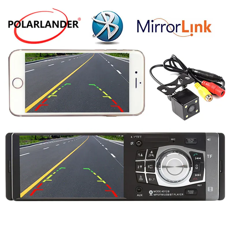 Автомобильное радио стерео 1 din FM/USB/TF/EQ Зеркало Ссылка HD MP3/MP4 плеер 8 языков Bluetooth 4