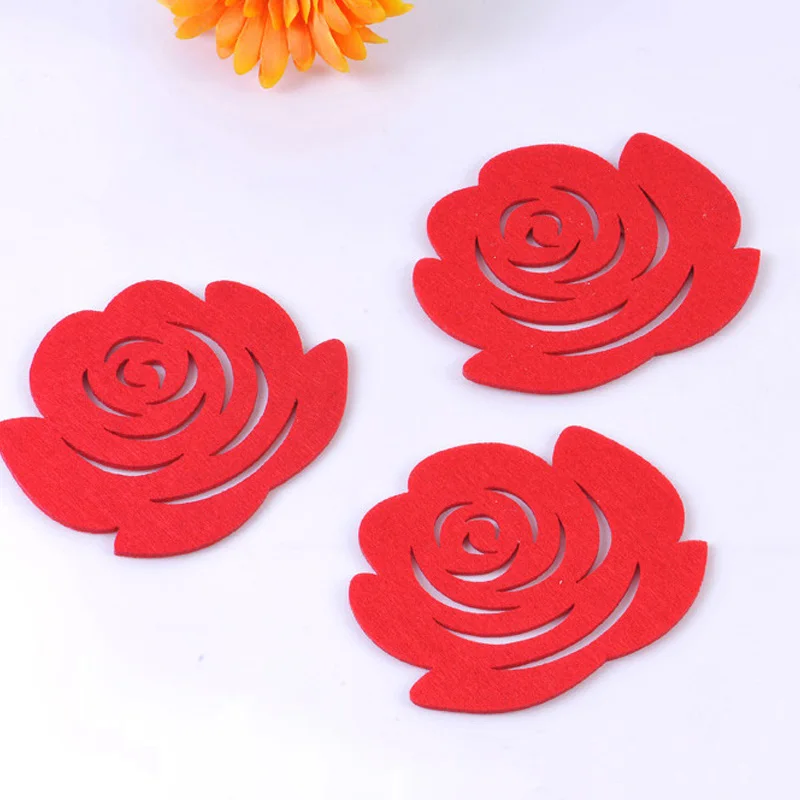 5 шт. Симпатичный розовый войлочный чайный коврик подставка для чаши антигорячий