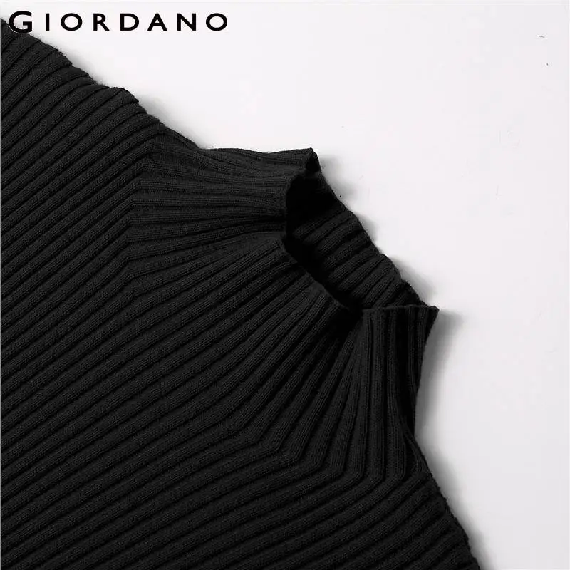 Джордано Для женщин Свитера пуловеры Ribbed Mockneck одноцветное Цвет одежда с длинным