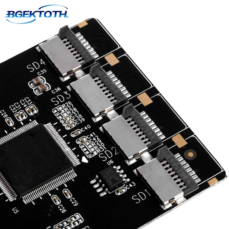 Новинка 4 Micro SD/TF карты на SATA 22pin адаптер RAID Quad TF карта 2 5 конвертер Feb7|card card|sd micro sdsd sd