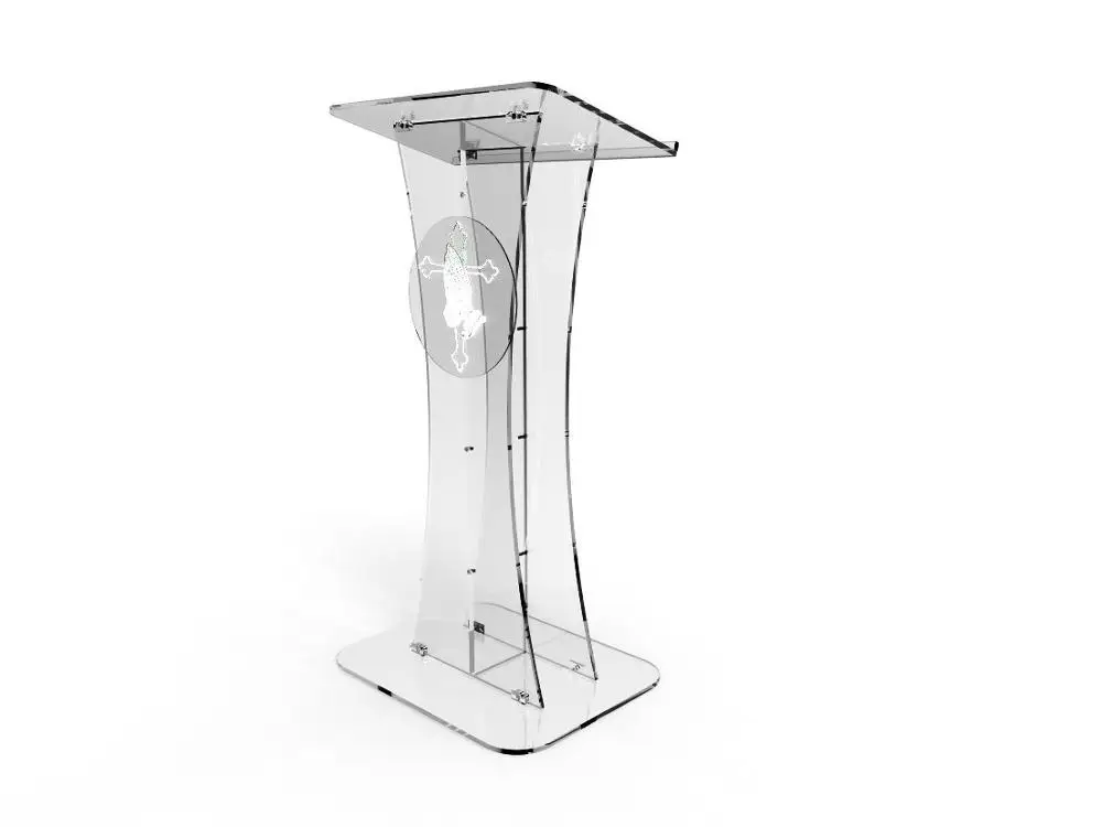 Fixture Displays Plexiglass Acrylic Podium Clear Lectern Church Pulpit With Pray Hand decor made in china acrylic desk lectern modern design acrylic lectern