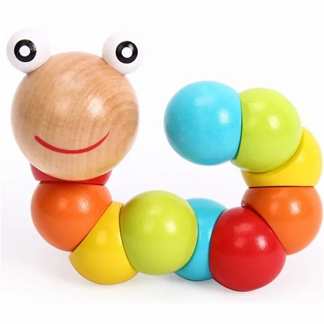 Juguetes de madera para beb&eacute;s, nueva variedad de insectos giratorios, juguetes educativos, oruga alegre, JK870045, 2020-0