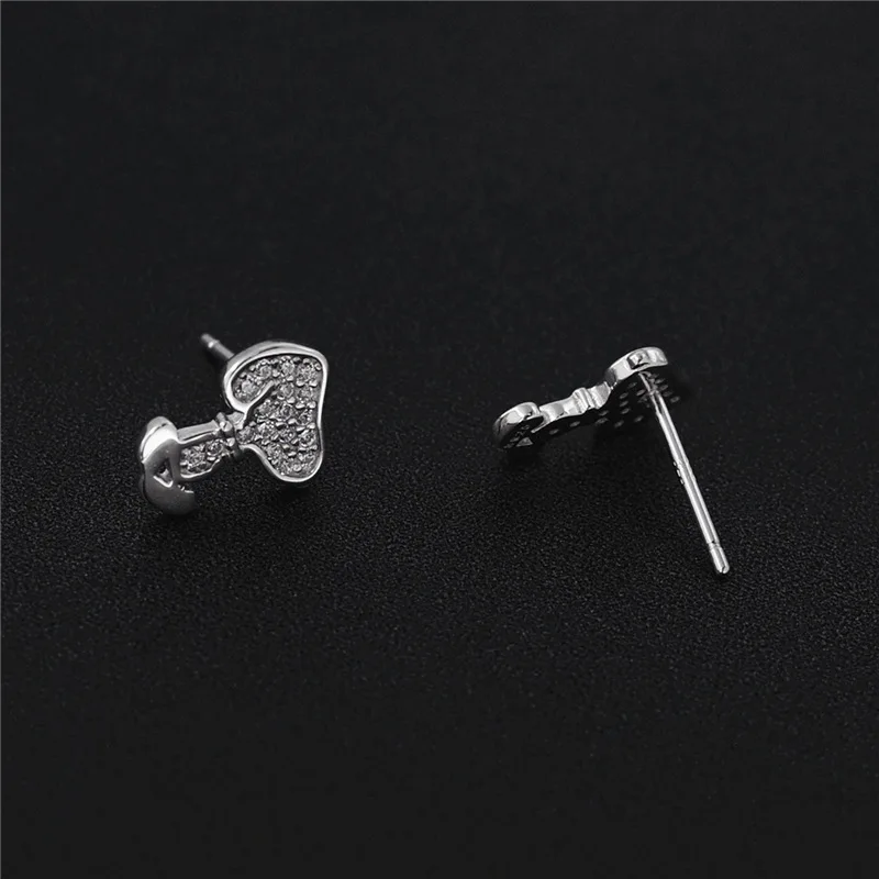 doggy cartoon snooopy full cubic zircon earring 100% 925 Sterling silver Jewelry fashion Hypoallergenic Stud earrings women gift | Украшения