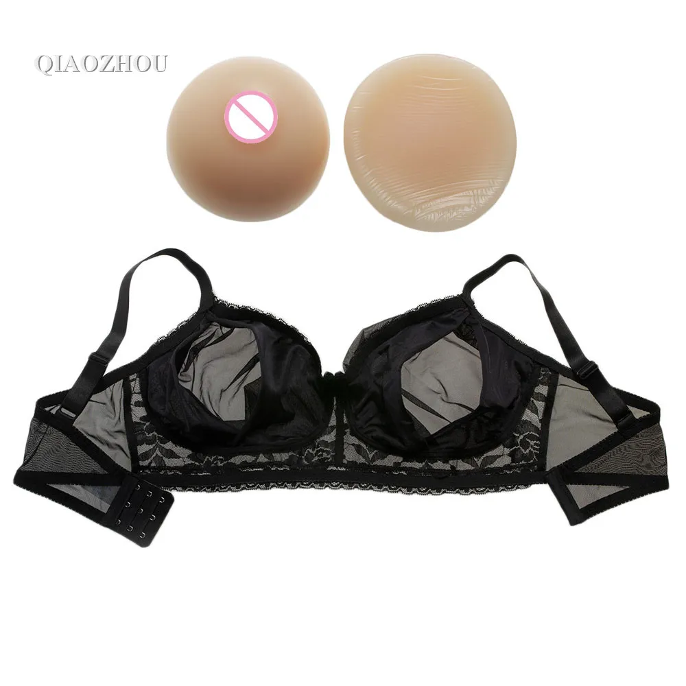 80A real sexy bra fake breasts for man crossdressing artificial silicone breast forms for transgender cosplay user
