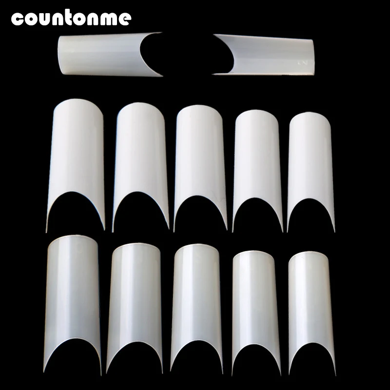 Накладные ногти натуральные накладные изогнутые полное покрытие французский