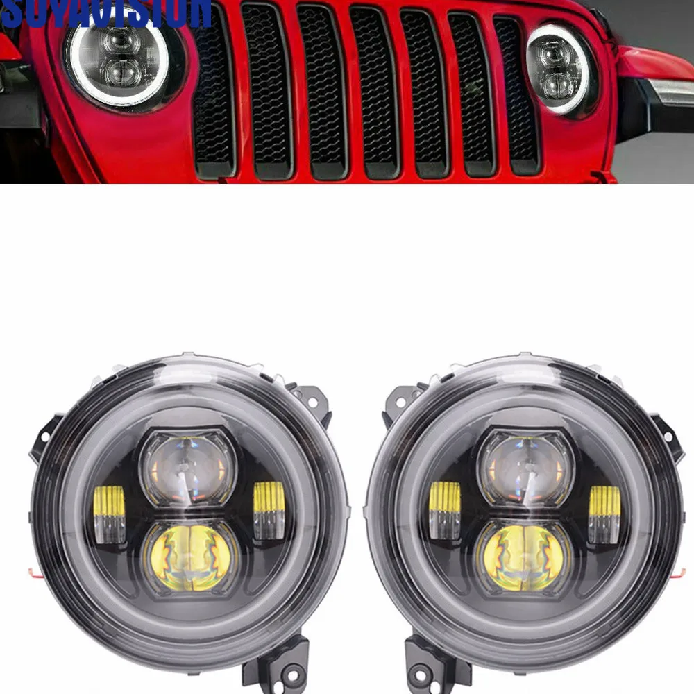 Дальний/ближний свет лампы 110 Вт с белыми углами фары для 2018 jeep wrangler JL