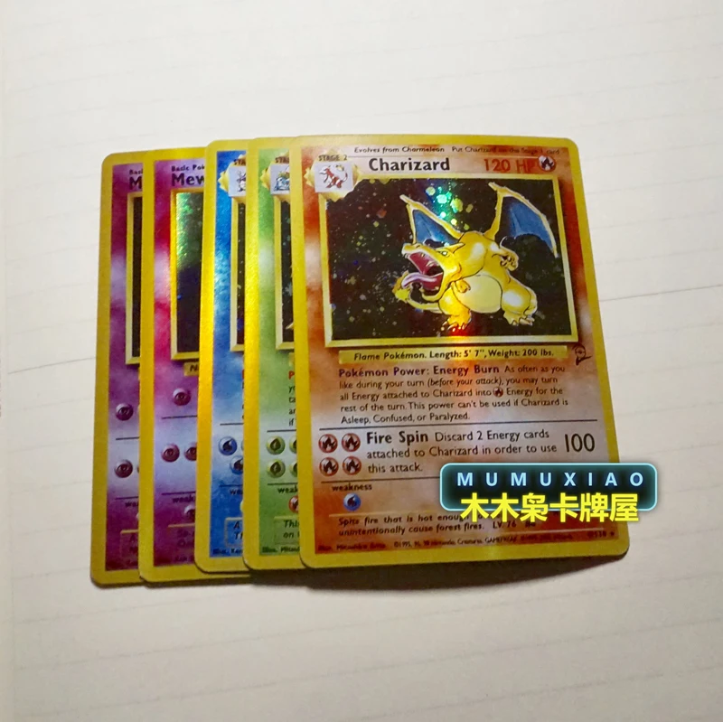 TOMY 5 шт. Pokemon Charizard Blastoise Mewtwo Мега флэш карты карта покемона|Коллекционные