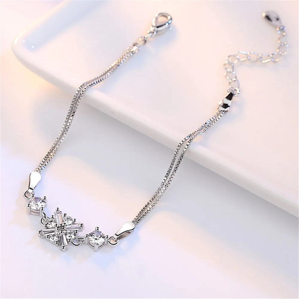 Женские серебряные браслеты с цепочкой и звеньями 16 + 3 см|brand luxury bracelet|luxury braceletluxury