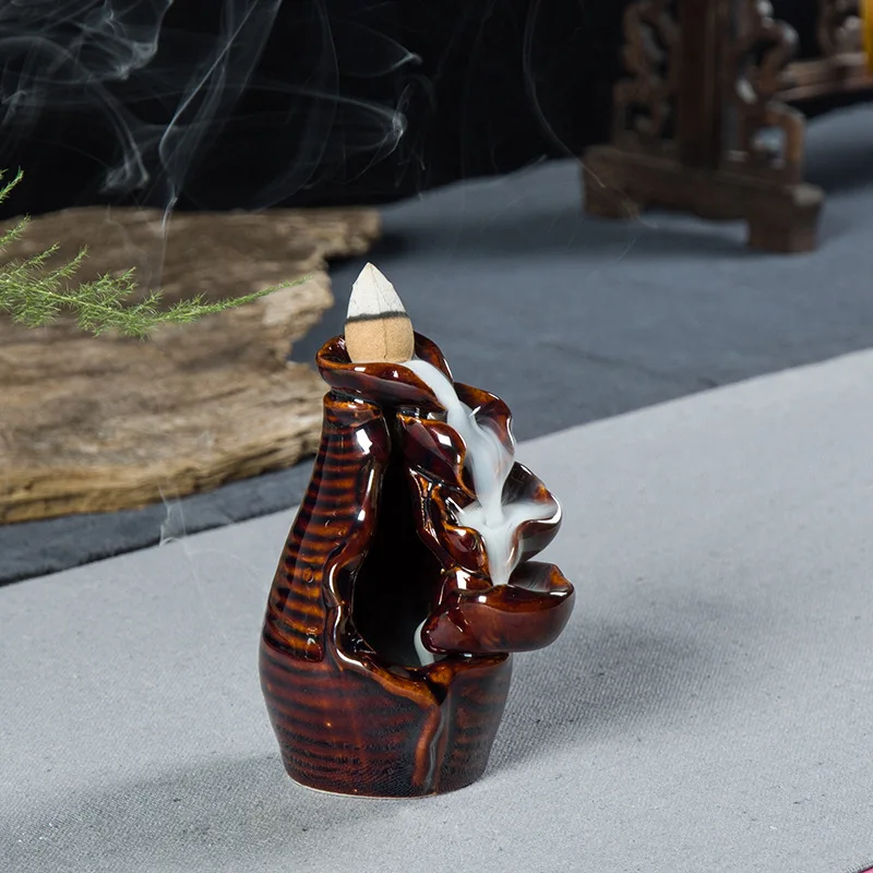 Ароматические конусы с обратным потоком или курильница керамическая