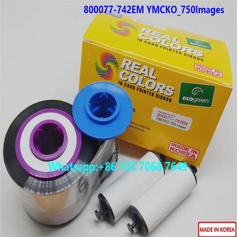 15 шт. совместимый с Zebra Ribbon 800077-742EM YMCKO 750 изображений ZXP7 принтер для карт |