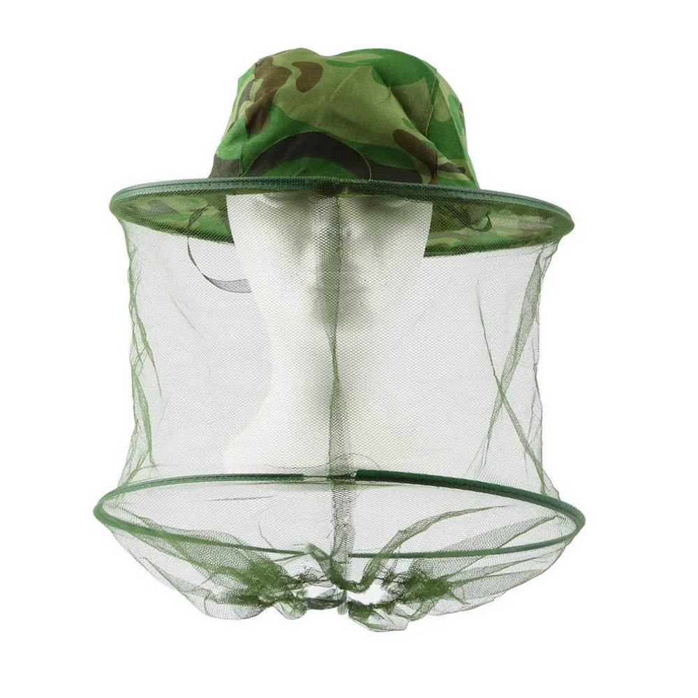 Camo Hat Gauze Elasticated Neck Mosquito Bug Insect Bee Resistance Sun Net Mesh Head Face Protector Cap Men Women Fishing | Спорт и
