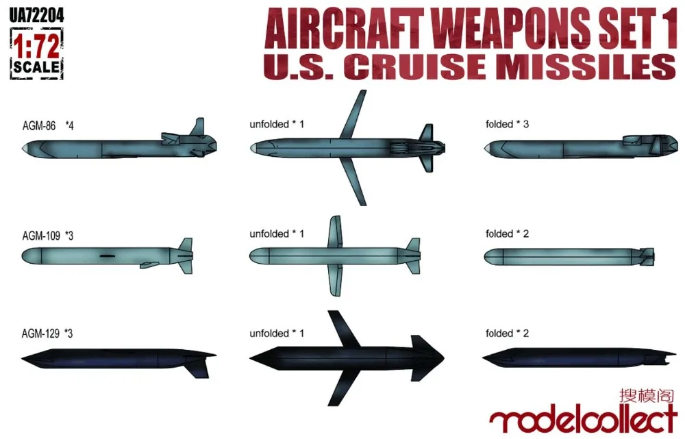 

Modelcollect UA72204 1/72 Aircraft weapons set1 U.S.cruise missiles
