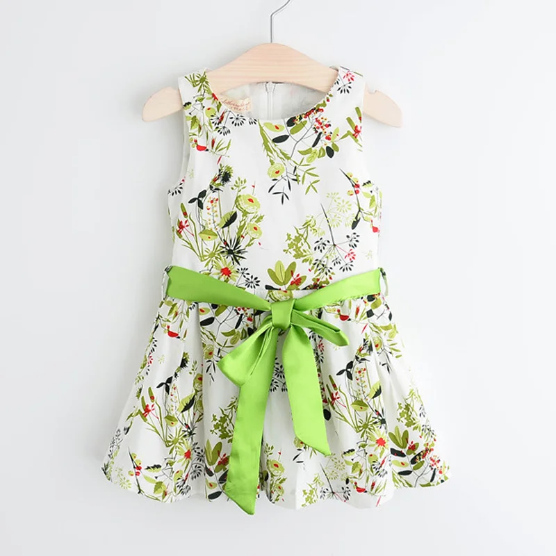 Hurave new arrival dress for girl sashes casual style girls print summer vest infantil fashion robe fille | Детская одежда и обувь