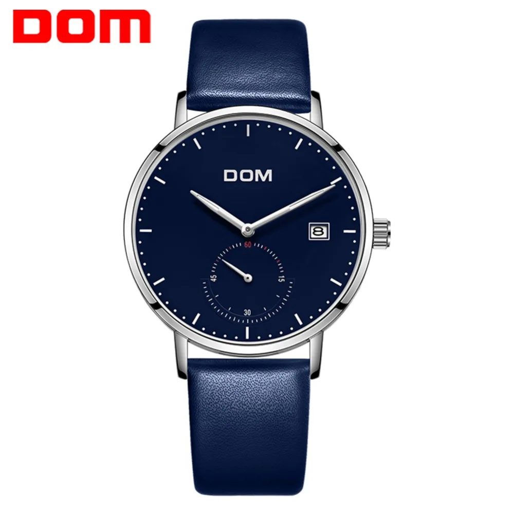DOM мужские часы роскошные стильные спортивные водонепроницаемые кварцевые