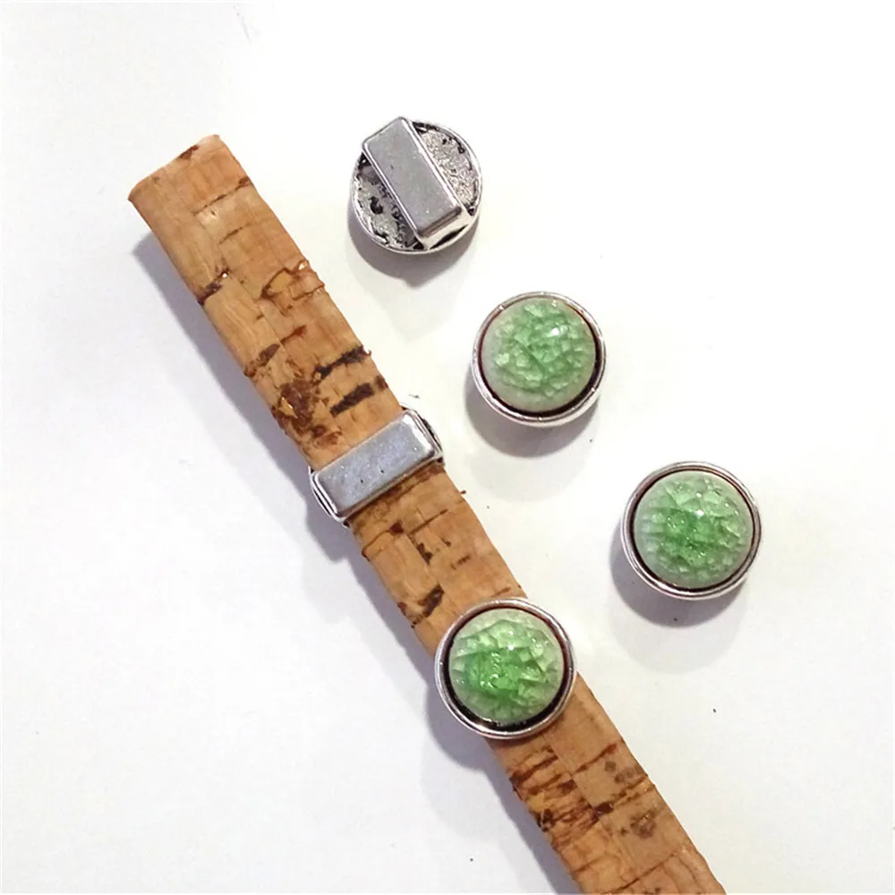 10 шт. для мм плоской кожи зеленый керамический слайдер аксессуары ювелирных