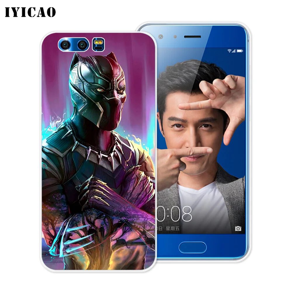IYICAO черный пантера Marvel Фильм Мягкий силиконовый чехол для Huawei Y9 Y7 Y6 Prime 2018 Honor 8C 8X 8 9