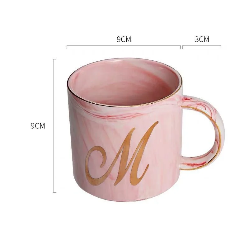pink mug Подарок на день рождения для подруги на День святого Валентина подружки невесты на заказ 1 буква на кружке Подарочная коробка сумка подарки на свадьбу - Цвет: pink mug