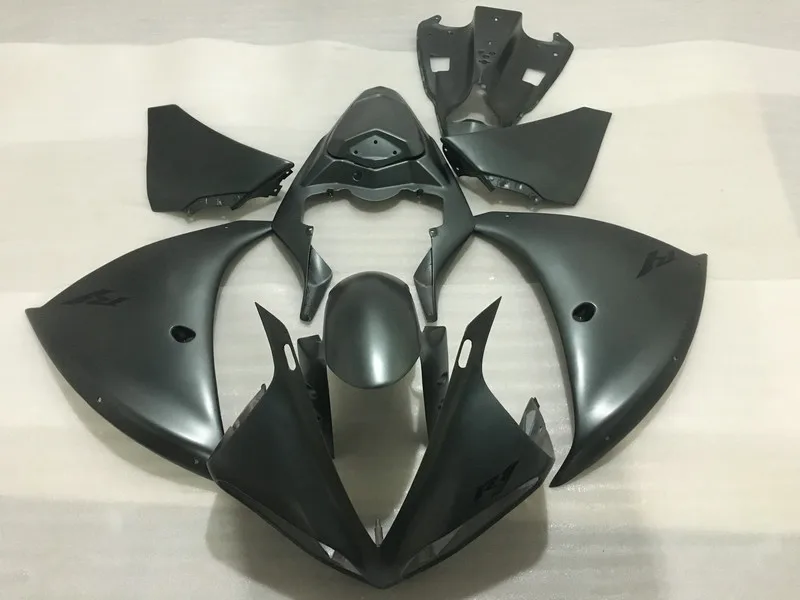 Мотоциклетный вставной обтекатель комплект для YAMAHA YZFR1 09, 10, 11, 12, YZF R1 YZF1000 2009 2010 2012 Новые матовые черные обтекатели комплект+ подарки YJ21