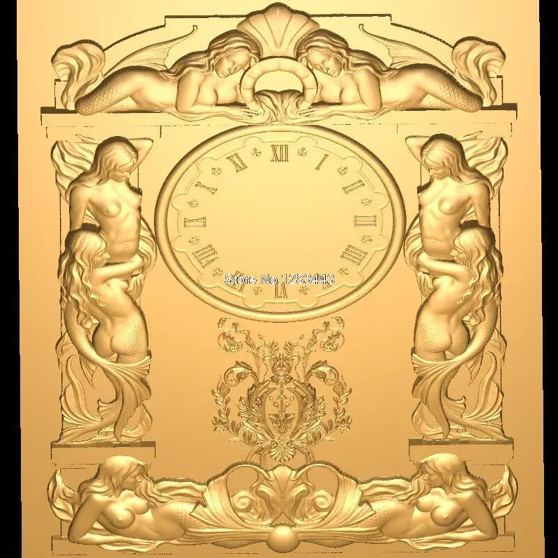 Русалка 3d фигурка формат STL модель 3D для ЧПУ дизайн часов _ 5|stl file format|3d model reliefstl files