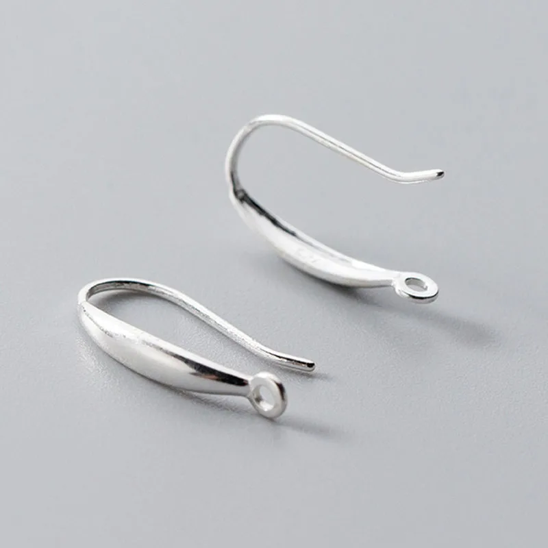 silver 2 шт./лот, 925 пробы, серебряные серьги, Крючки ручной работы, очаровательные серьги, провода, подходят для самостоятельного изготовления ювелирных изделий, украшения, аксессуары - Цвет: silver