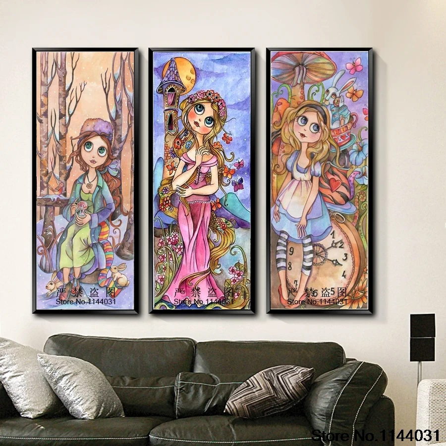 

Полноразмерная картина из страз 5D "сделай сам", Портрет Принцессы стразы, вышивка крестиком, квадратная Мозаика из страз, картина с мультяшной девушкой