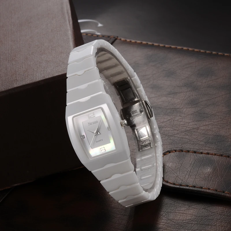 Швейцарские женские часы Nesun роскошные брендовые наручные японские кварцевые с