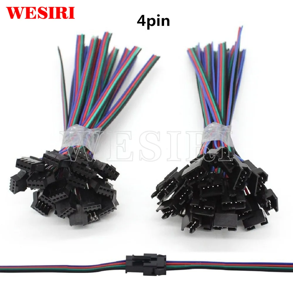 5-100 Pairs 2pin 3pin 4pin 5 pin JST SM Male/Female Connecter with 15cm Wire for LED Strip Light Lamp Driver | Лампы и освещение