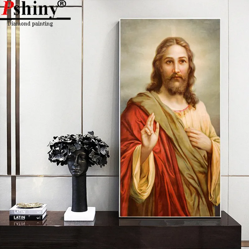 PSHINY DIY 5D Вышивка с бриллиантами продажа святое отец любит вас христианские