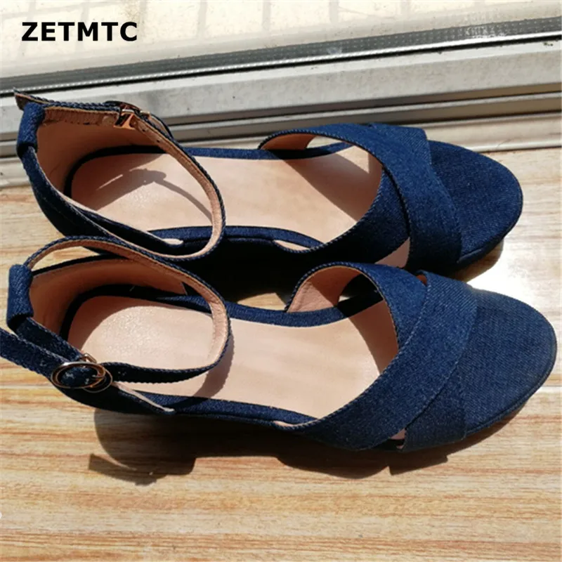 Джинсовые сандалии Новое поступление Женские Модная повседневная Летняя обувь