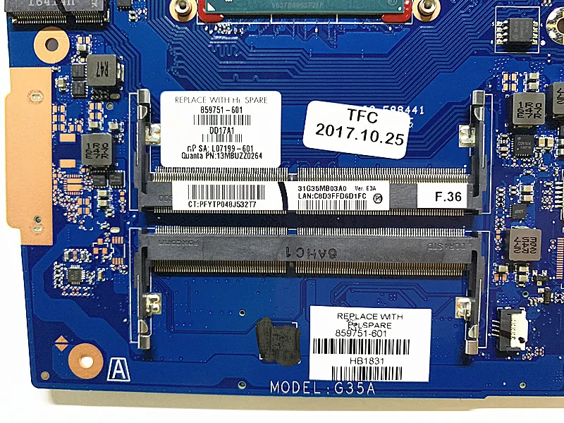 Для ноутбука hp OMEN 15-ax003lat TPN-Q173 материнская плата для ноутбука 859751-601 G35A DAG35AMB8E0 материнская плата DSC 965M 4GB i5-6300HQ WIN