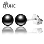 Женские керамические серьги-гвоздики, черные, белые этнические серьги с керамическим камнем для свадьбы