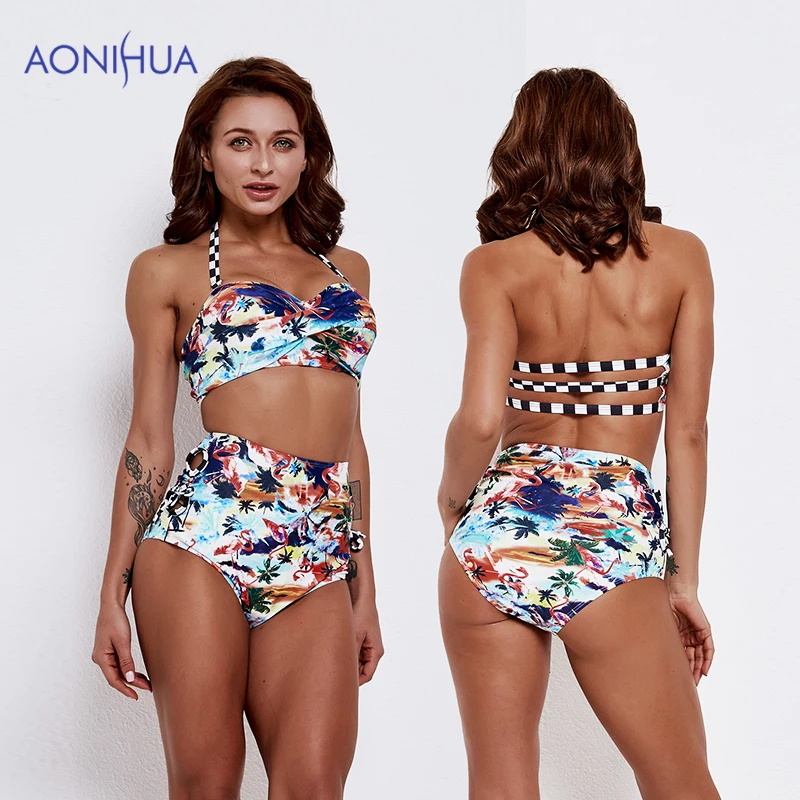 Купальный костюм AONIHUA из двух предметов для женщин бюстгальтеры с мягкими