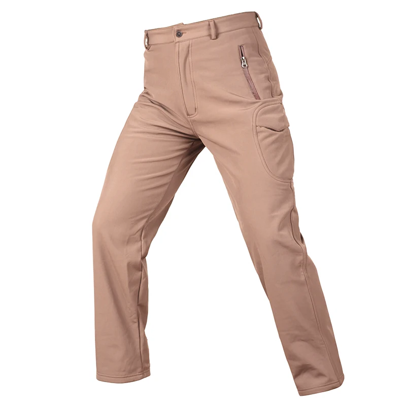 Khaki Refire gear камуфляжные военные тактические брюки мужские водонепроницаемые армейские брюки-карго зимние ветрозащитные флисовые теплые брюки - Цвет: Khaki