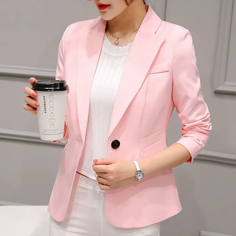 Новая Мода Тренд карамельных цветов лацканы одна кнопка с длинным рукавом