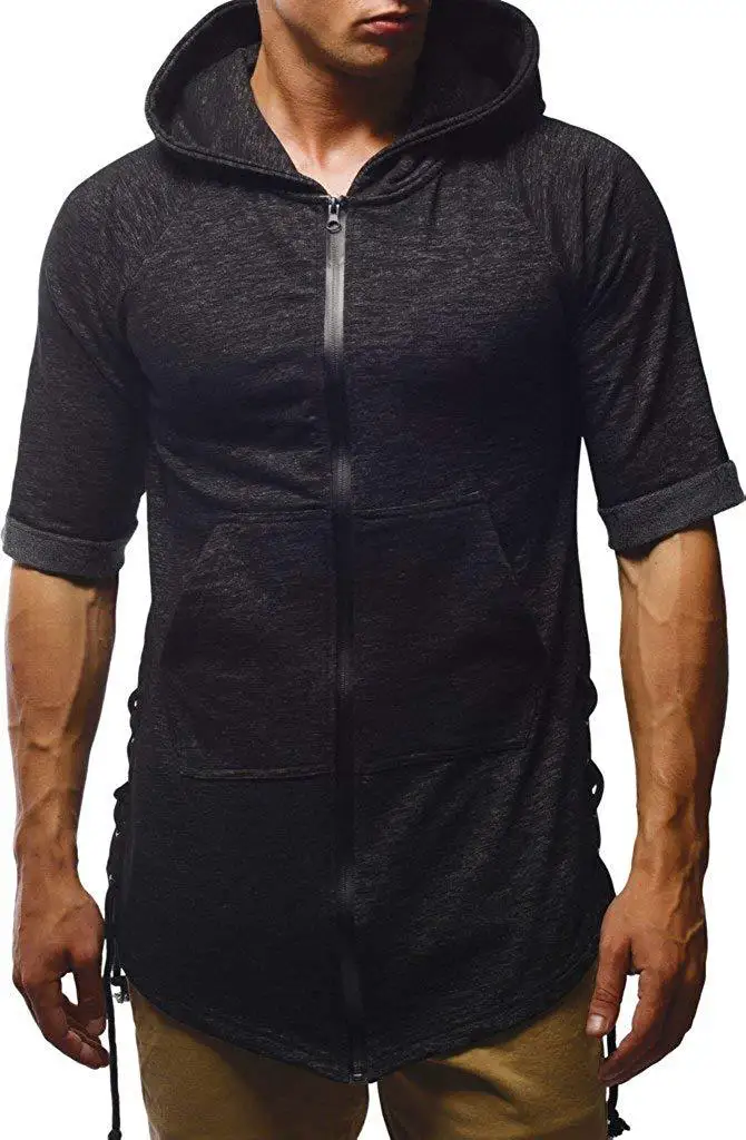 Обувь с застежкой-молнией для бега футболка без рукавов капюшоном мужчин модные