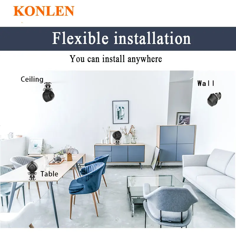 KONLEN Крытая 2MP Мини wifi IP камера 1080P HD инфракрасная маленькая CCTV домашняя охранная камера наблюдения sd-карта слот приложение монитор
