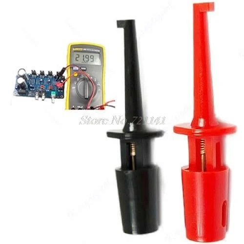 

New 1 Pair Single Hook Clip Test Probe Mini Grabber For Multimeter Dropship