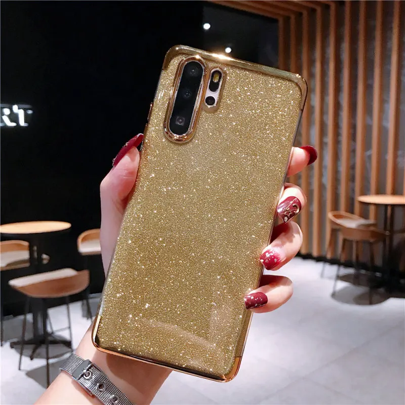 Роскошный блестящий чехол для телефона Huawei honor 7A 7X8 8X 8A Max 9 9i 10i 20i V 10 Lite 20 Pro Play Мягкий силиконовый чехол с блестками - Цвет: Golden