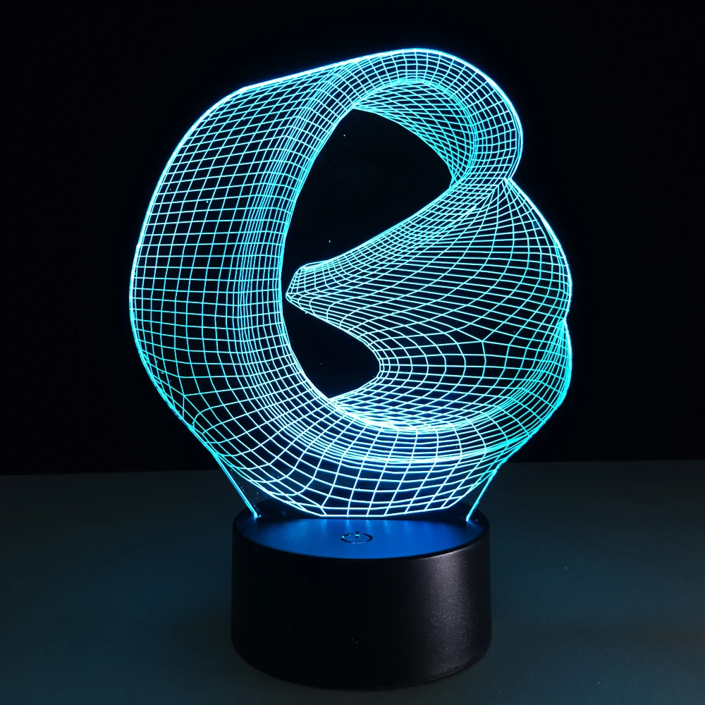 Светодиодный ночник с 3d иллюзией креативная петля абстрактная графика художника