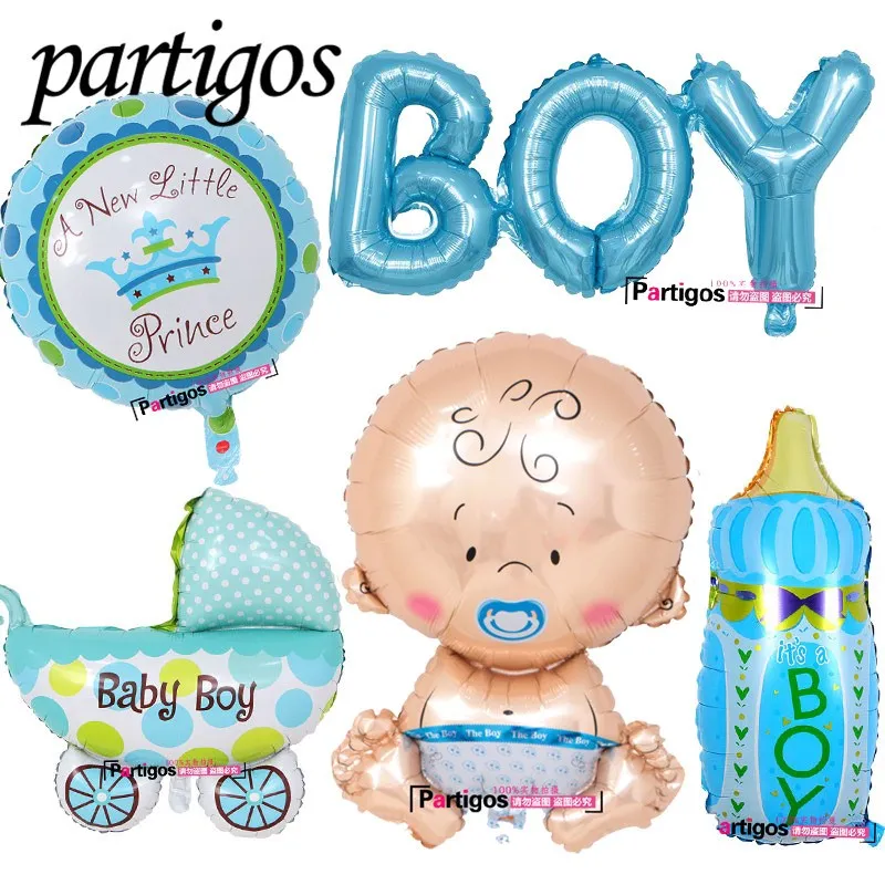 5pcs boy PARTIGOS ребенок 1-й набор воздушных шаров на день рождения розовый и голубой номер фольги шары День рождения украшения Детские воздушные шары вечерние b поставки - Цвет: 5pcs boy