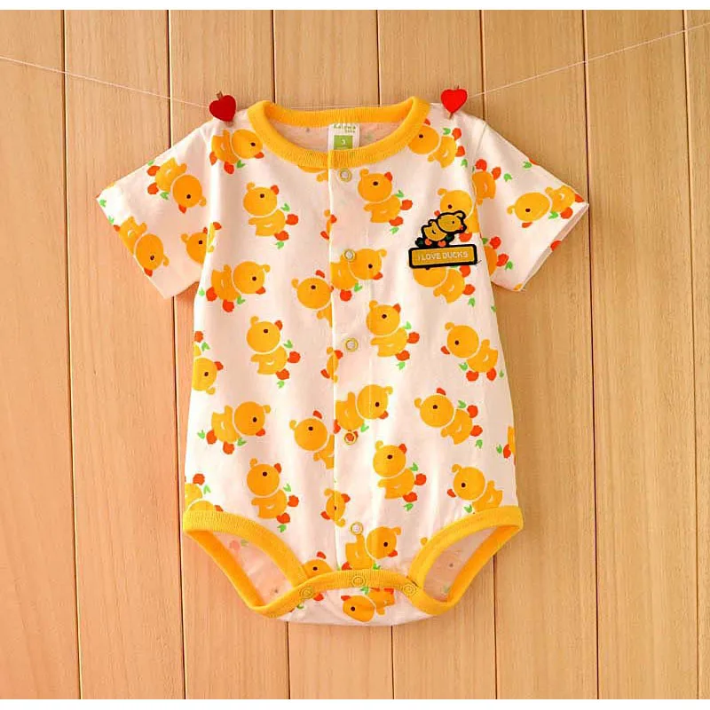 Детский комбинезон с коротким рукавом мультяшным принтом|newborn baby clothing|baby short sleeves