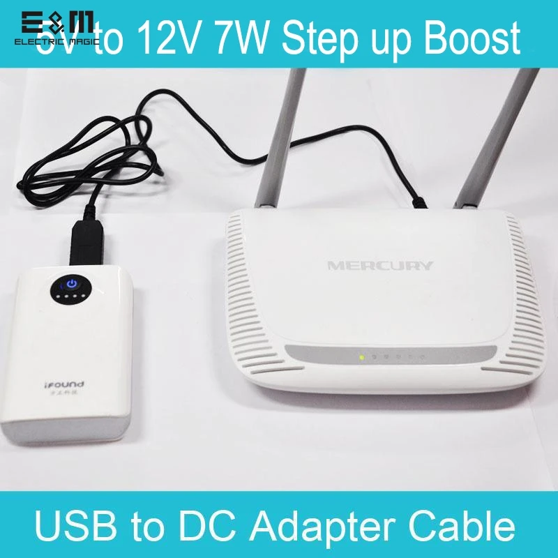 1 м USB к DC 5В до 12В 9В 7 Вт повышающий Adatper кабель для мобильного Power Bank маршрутизатор