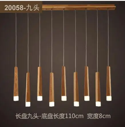 9 long plate Винтажные подвесные люстры деревянные подвесные осветительные приборы Современные Люстры de led освещение в помещении дома деко лампы - Цвет корпуса: 9 long plate
